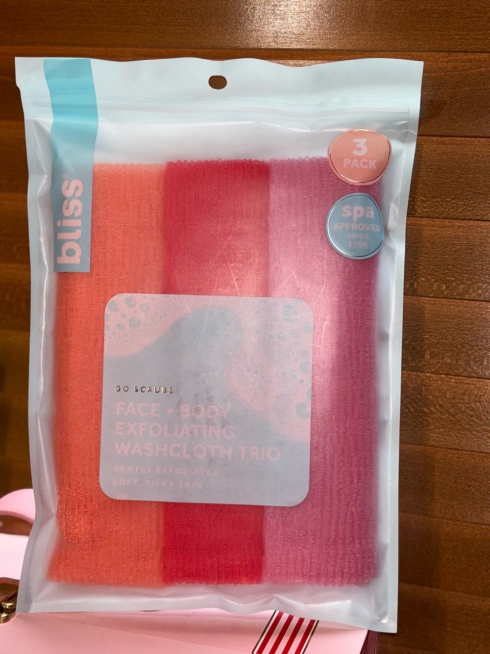 Bliss 3 PC Face + Body Exfoliating Washcloth Trio.